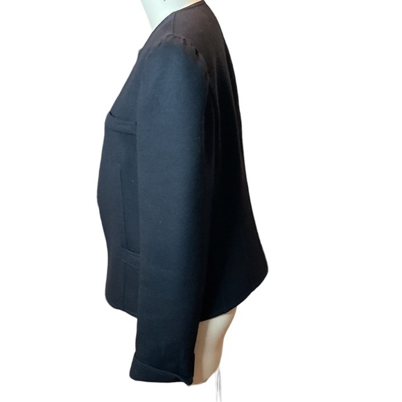 Vintage Louis Feraud Paris Black 100% Wool Open Boucle Blazer Size 40 Medium EUC - Picture 3 of 13